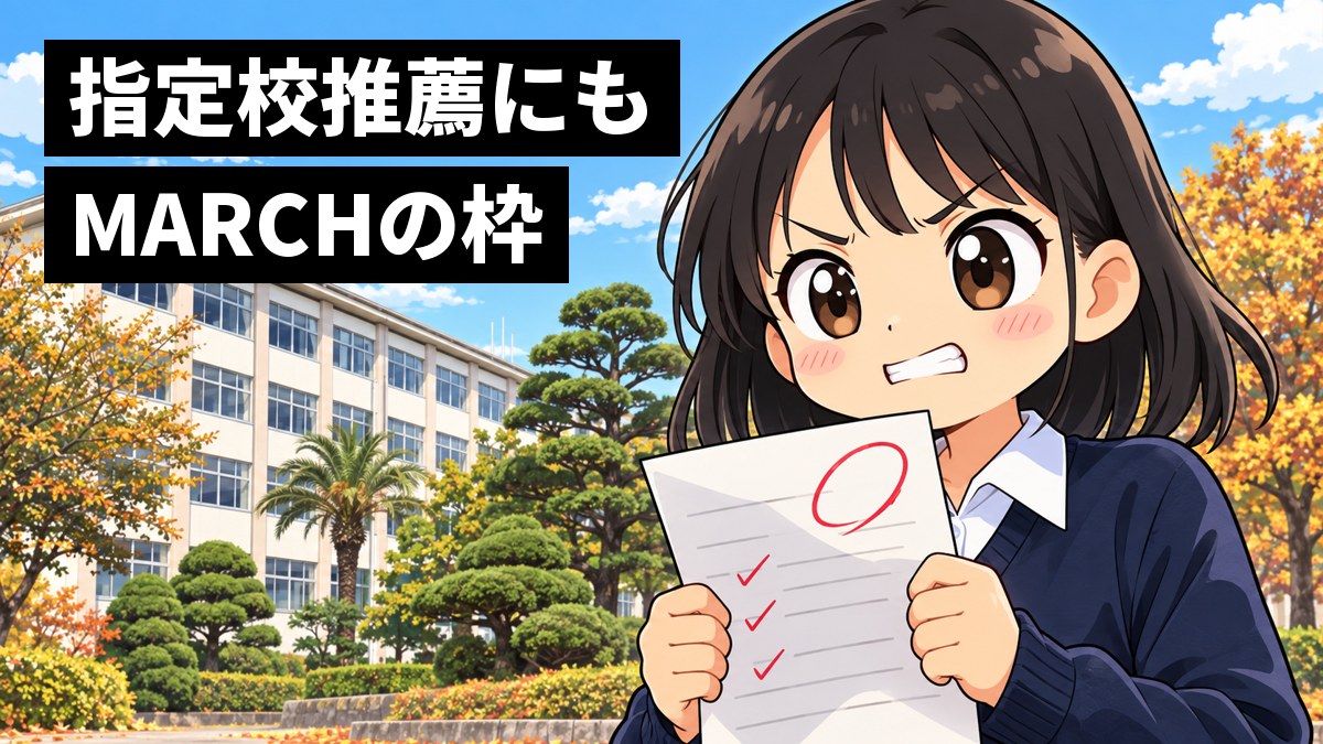 安房高校の校舎の前で、返ってきた定期テストの答案を握りしめ、次こそはと歯を食いしばる女子高校生。