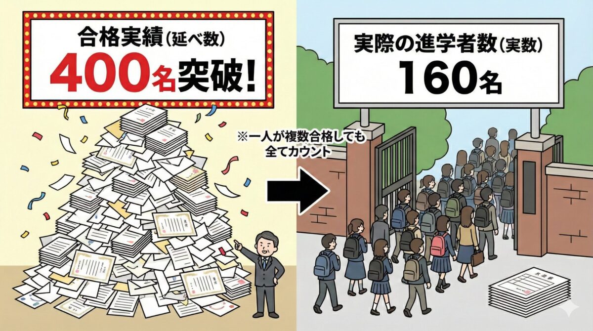 大学受験は合格者数と進学者数が異なる